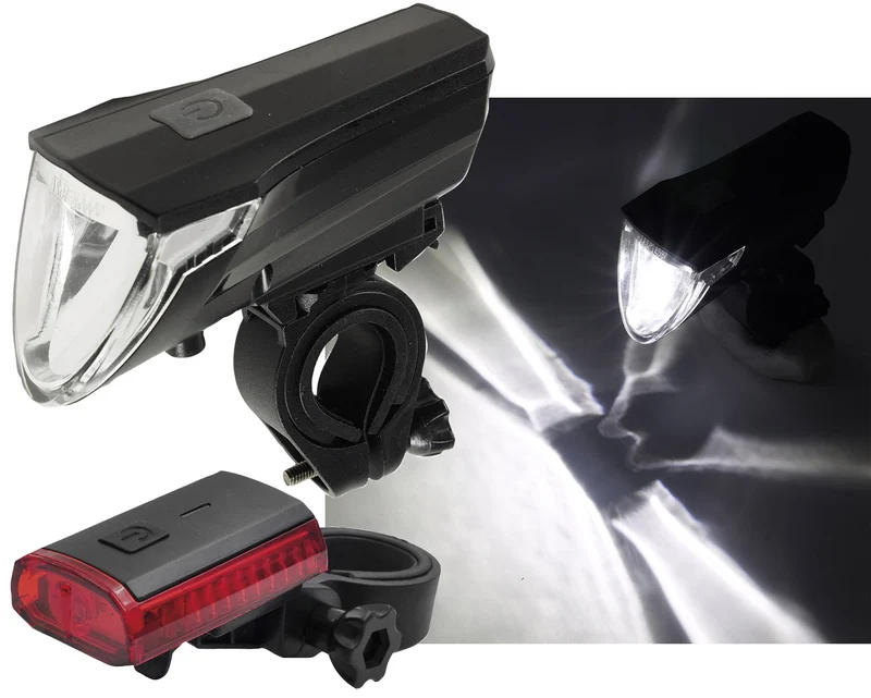 Fahrrad LED-Beleuchtungsset "CFL 60 pro" 60Lux, StVZO zugelassen, Lithium-Akku