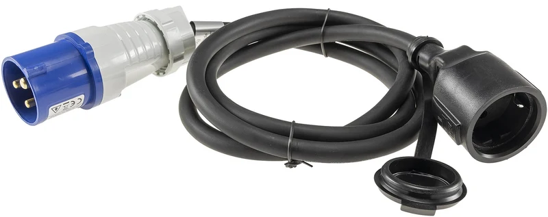 CEE auf Schutzkontakt-Kupplung 1,5m 230V, Adapter für Wohnwagen, Camping