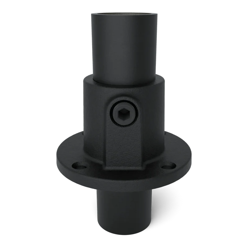 Fußplatte rund durchgehend schwarz 33,7 mm