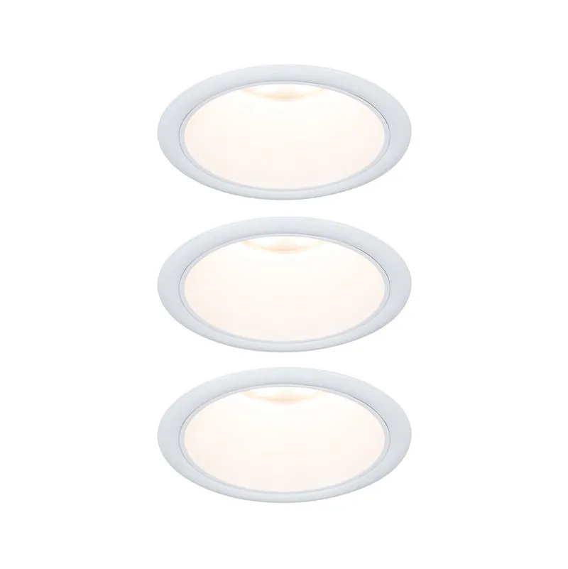 Paulmann LED Einbauleuchte Cole 3er-Set 3-Step-Dim Coin IP44 rund 88mm Coin 3x6W 3x470lm 230V dimmbar 2700K Weiß