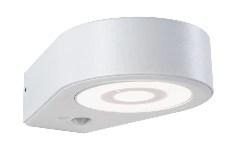 Paulmann LED Außenwandleuchte Silma Dämmerungsgesteuerter Bewegungsmelder (IR) IP44 65x186mm 3000K 5,5W / 0,7W 600lm 230V Weiß Aluminium