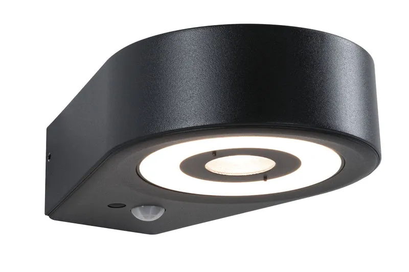 Paulmann LED Außenwandleuchte Silma Dämmerungsgesteuerter Bewegungsmelder (IR) IP44 65x186mm 3000K 5,5W / 0,7W 600lm 230V Anthrazit Aluminium