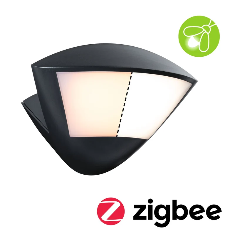 Paulmann LED Außenwandleuchte Skyla Dämmerungsgesteuerter Bewegungsmelder (IR) insektenfreundlich Smart Home Zigbee 3.0 IP44 226x164mm Tunable Warm 10W 840lm 230V Anthrazit Aluminium