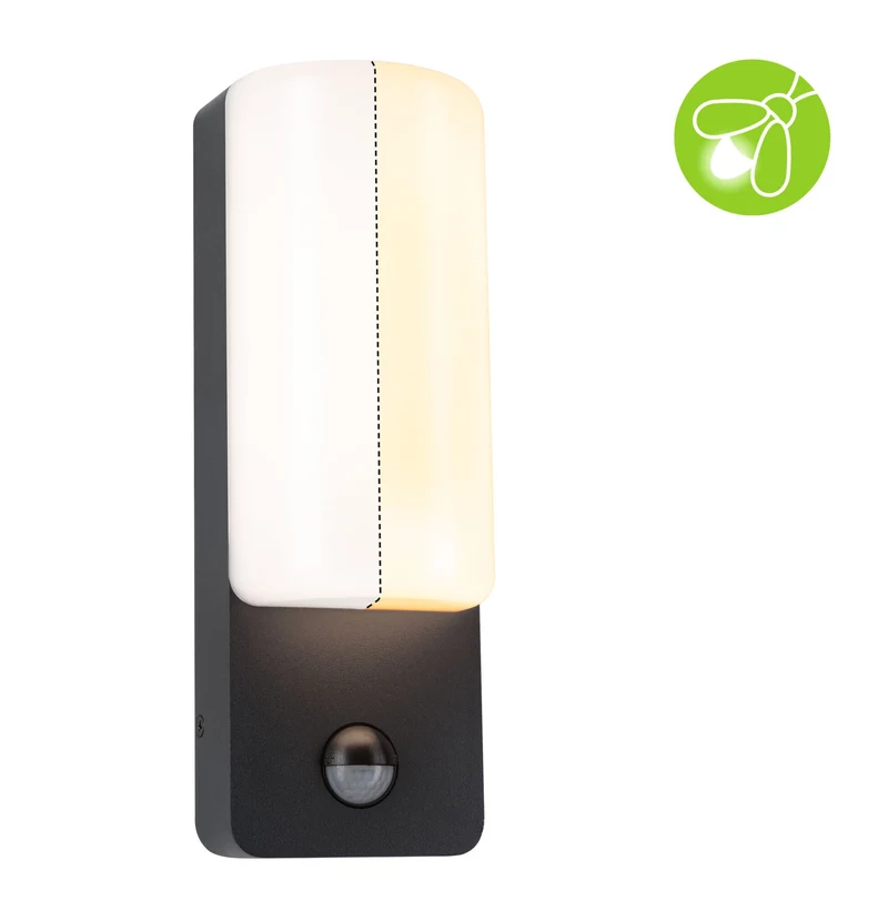 Paulmann LED Außenwandleuchte Bonnie Dämmerungsgesteuerter Bewegungsmelder (IR) insektenfreundlich und seewasserresistent IP44 93x77mm 2200 - 3000K 8,5W 560lm 230V Anthrazit Aluminium