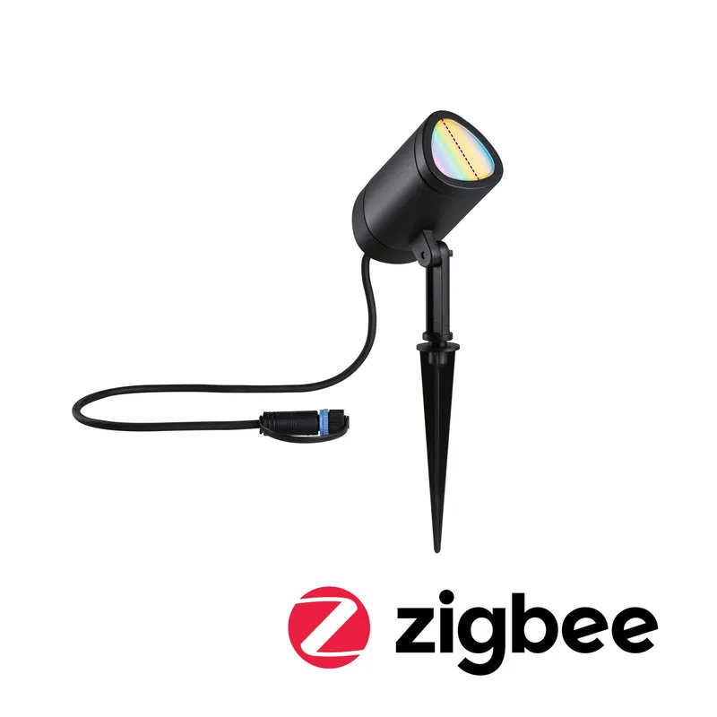 Paulmann Plug & Shine LED Gartenstrahler Shira Smart Home Zigbee 3.0 IP65 RGBW+ 6,5W Anthrazit