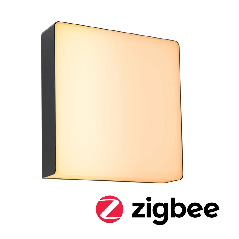 Paulmann LED Außenwandleuchte Azalena Dämmerungsgesteuerter Bewegungsmelder (HF) insektenfreundlich Smart Home Zigbee 3.0 IP44 250x97mm Tunable Warm 8,5W 700lm 230V Anthrazit Kunststoff#Aluminium