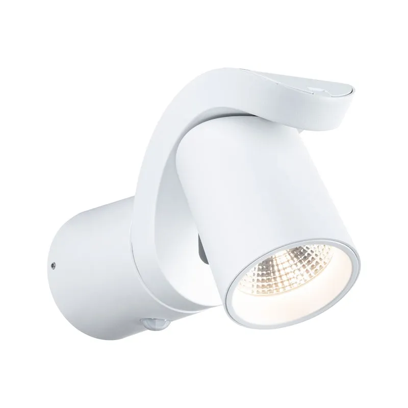 Paulmann LED Außenwandleuchte Cuff Dämmerungsgesteuerter Bewegungsmelder (IR) IP44 76x217mm 3000K 10W 700lm 230V 70° Weiß Aluminium