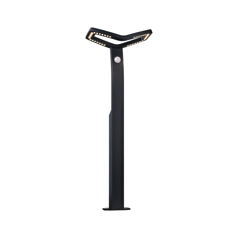 Paulmann LED Pollerleuchte Alara Dämmerungsgesteuerter Bewegungsmelder (IR) IP44 eckig 665mm 3000K 10W 450lm 230V Anthrazit Metall