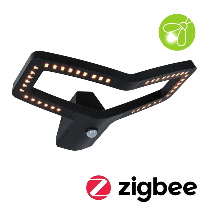 Paulmann LED Außenwandleuchte Alara Dämmerungsgesteuerter Bewegungsmelder (IR) Smart Home Zigbee 3.0 IP44 eckig 375x270mm 3000 - 2200K 10W 450lm 230V Anthrazit Metall