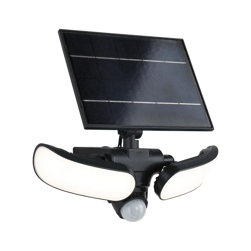 Paulmann Solar LED Wandfluter Sonlig Dämmerungsgesteuerter Bewegungsmelder (IR) IP65 eckig 286x137mm 3000K 2x9W 2x1100lm 3,7V Anthrazit Kunststoff