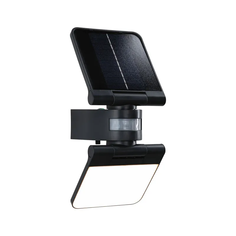 Paulmann Solar LED Wandfluter Lesla Dämmerungsgesteuerter Bewegungsmelder (IR) IP65 eckig 150x130mm 3000K 12,5W 1000lm 3,7V Anthrazit Kunststoff