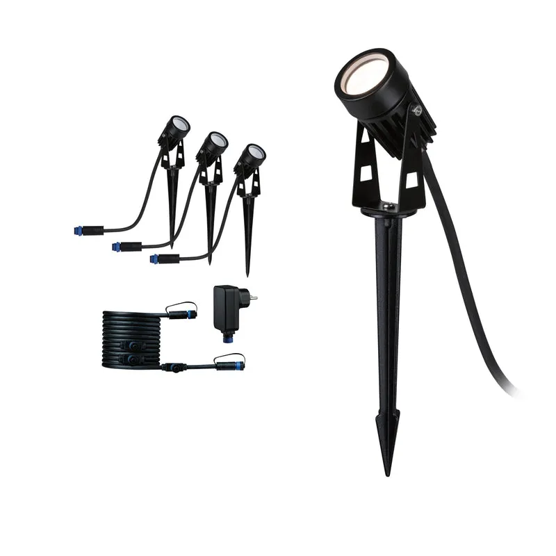 Paulmann Plug & Shine Basisset Spotleuchte IP65 2W Warmweiß inkl. Kabel, Trafo und Spot