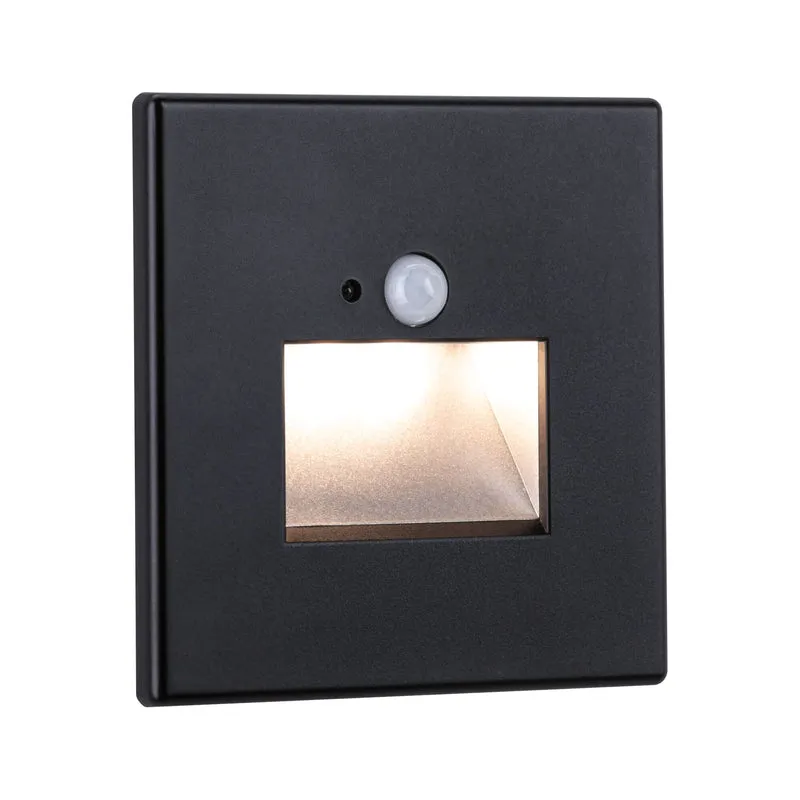 Paulmann LED Wandeinbauleuchte Edge eckig 80x42mm 1,2W 25lm 230V 2700K Schwarz matt