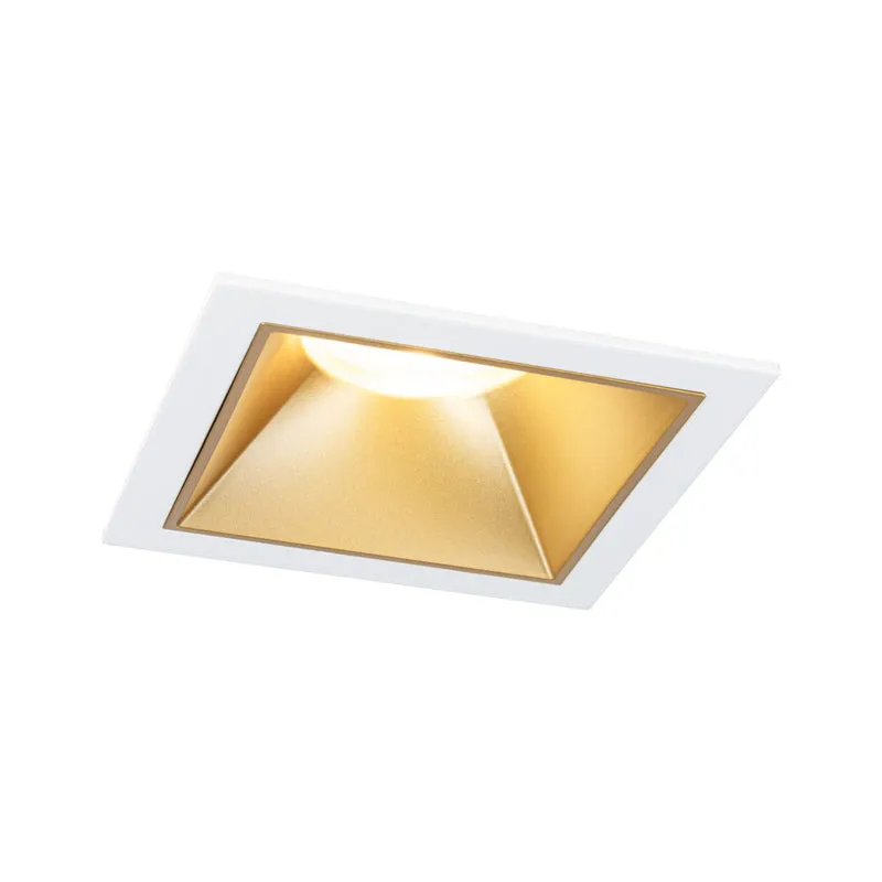 Paulmann LED Einbauleuchte Cole Einzelleuchte 3-Step-Dim Coin IP44 eckig 88x88mm Coin 6W 470lm 230V dimmbar 2700K Weiß#Gold matt