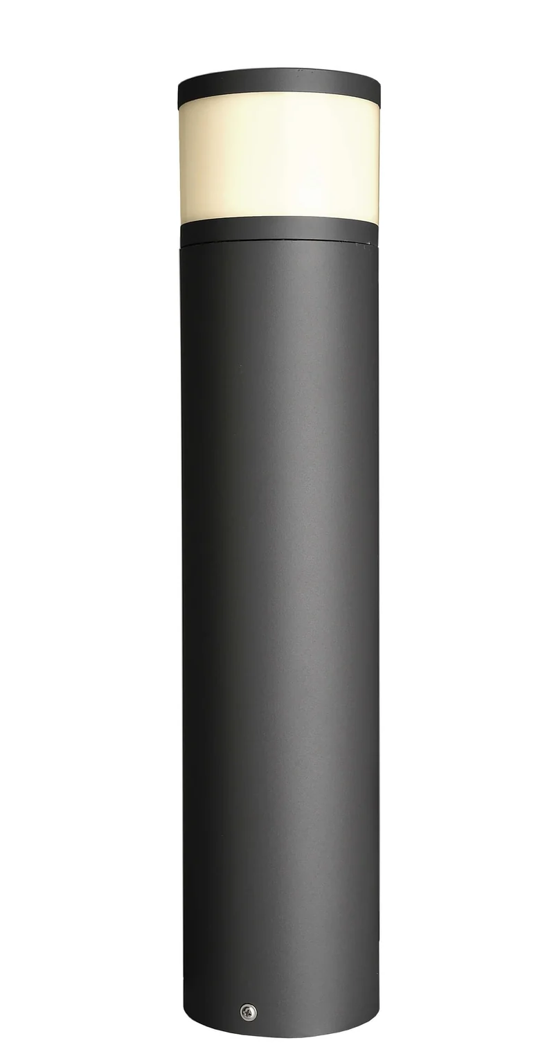 Stehleuchte Steckdosensäule 48 cm LED beleuchtete Energiesäule Dunkelgrau Aluminium Garten Outdoor IP44