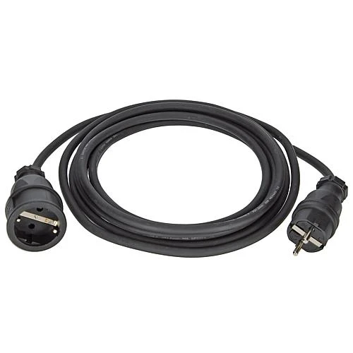 Gummi-Verlängerung H05RR-F3G1,5 schwarz 5m
