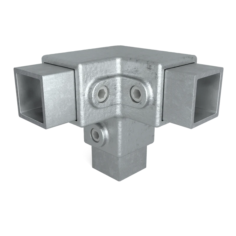 Dreiweg-Eckstück 90° 40 mm quadratisch