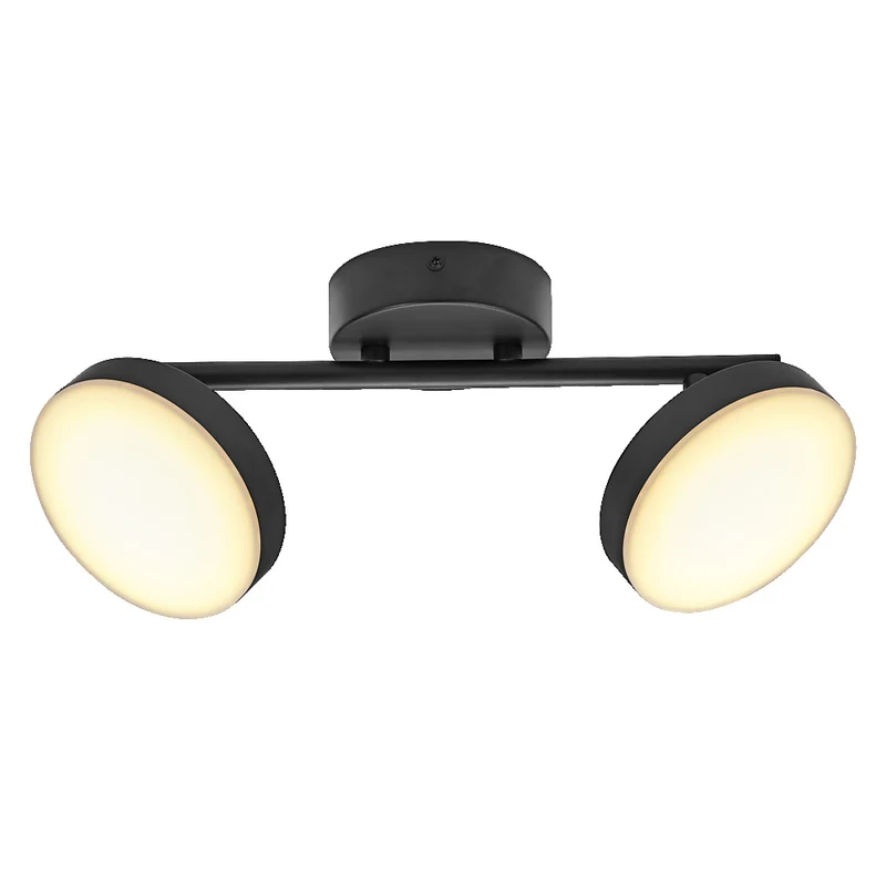 Osram Decor Spot Moon Deckenleuchte 2-flammig mit Spots, integriert, dimmable, 10,5 W, schwarz Metall