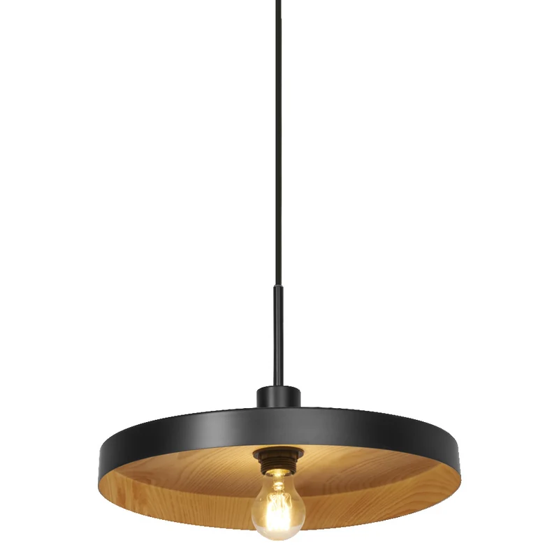 OSRAM DECOR Plate Pendant E27 Pendelleuchte Black Wood