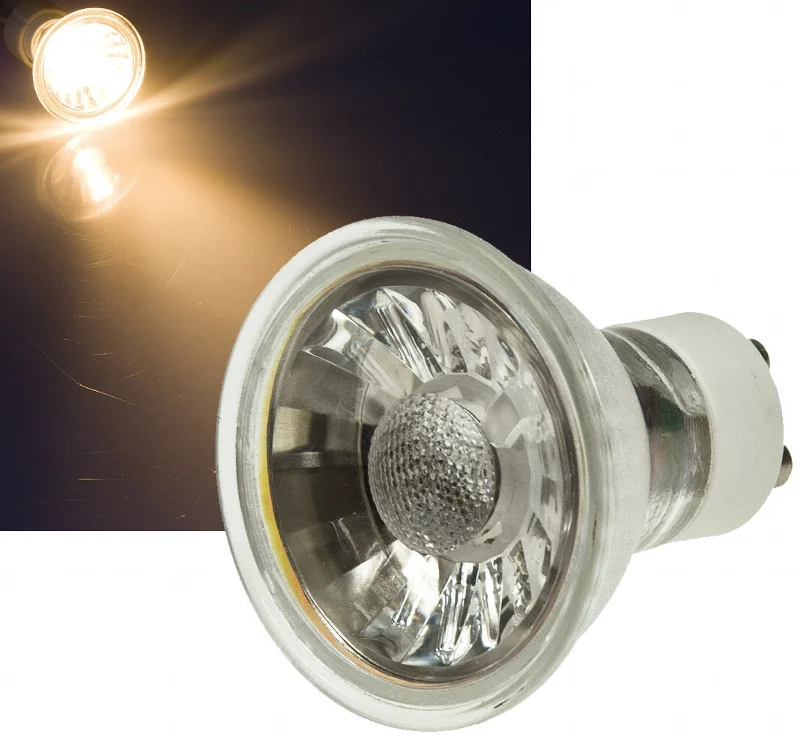 LED Strahler GU10 "H50 COB" 1 COB, 3000k, 400lm, 230V/5W, warmweiß