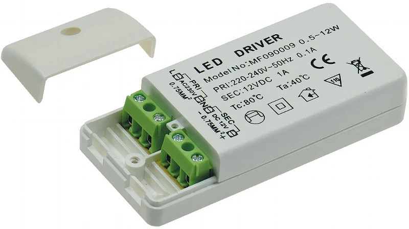 LED-Trafo "CT-12E-V2", 0,5-12W 230V~ auf 12V=, eckig