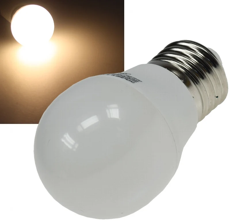 LED Tropfenlampe E27 "T25 SMD" warmweiß 14 SMD LEDs, 3000k, 220lm, 230V/3W, 45mm