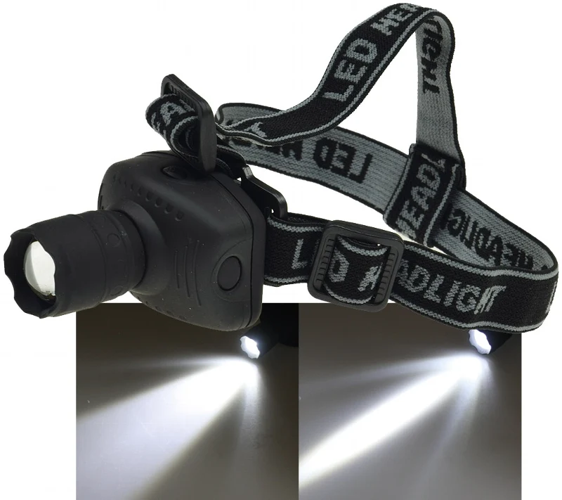 LED-Stirnlampe mit fokussierbarer 1W LED inkl. Batterien