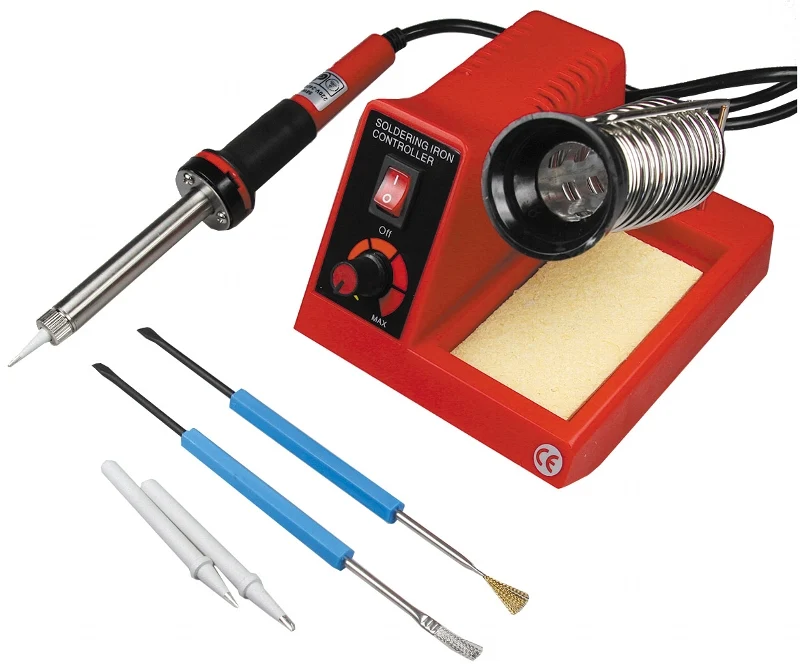 Lötstation "CT-LSK" regelbar 100-450°C 230V/58W, mit 2 Spitzen + 2 Tools