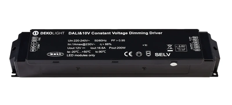 Deko-Light BASIC, DIM, CV, 200AD-12V, DALI-Bus / Push / 1-10V Schwarz