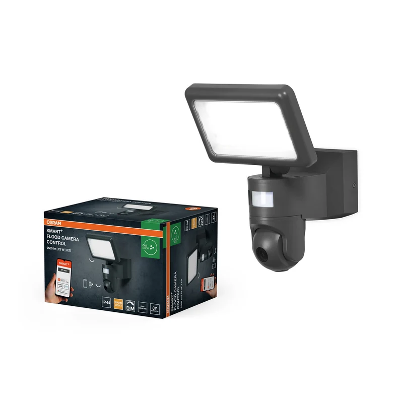 OSRAM Wifi SMART+ FLOOD CAMERA CONTROL Gartenstrahler mit HD Kamera Sensor 23W / 3000K Warmweiß