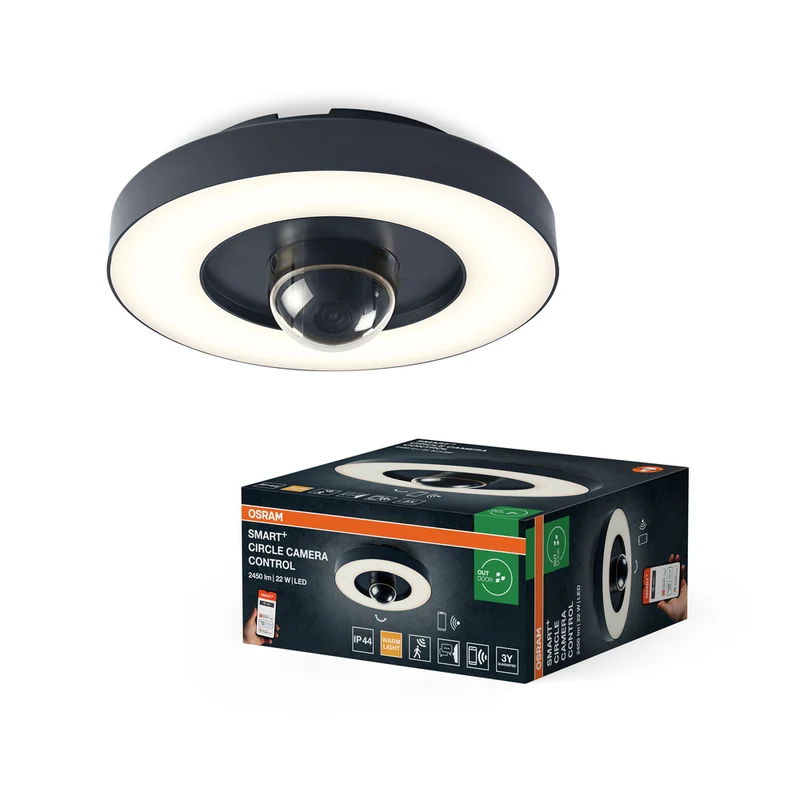 OSRAM SMART+ Outdoor-Wand- & Deckenleuchte + Kamera, grau
