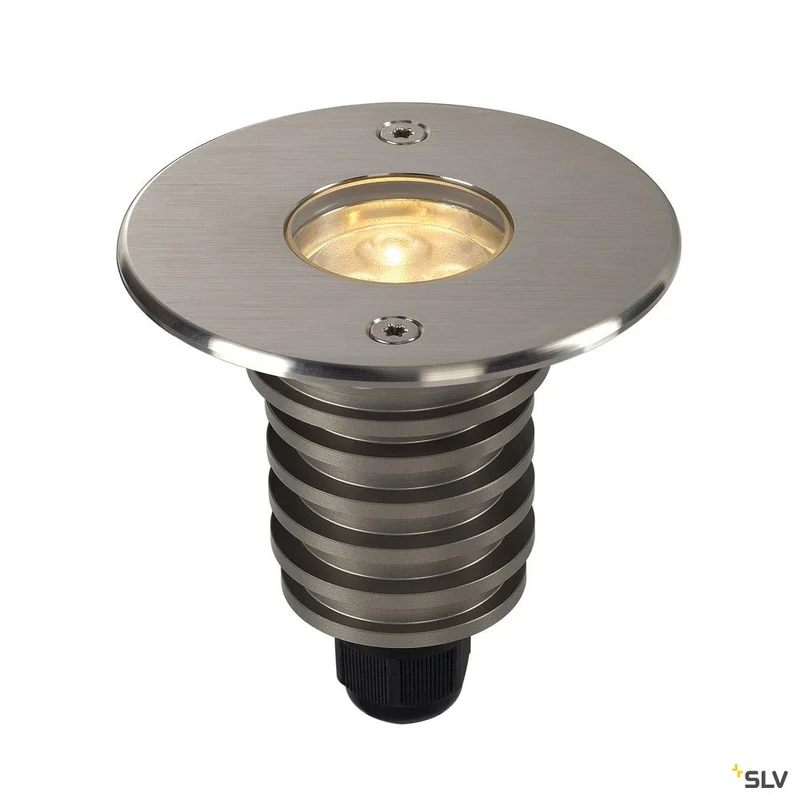 SLV DASAR LED HV Bodeneinbau- leuchte, rund, Edelstahl 316, 6W, 3000K, 230V, IP67