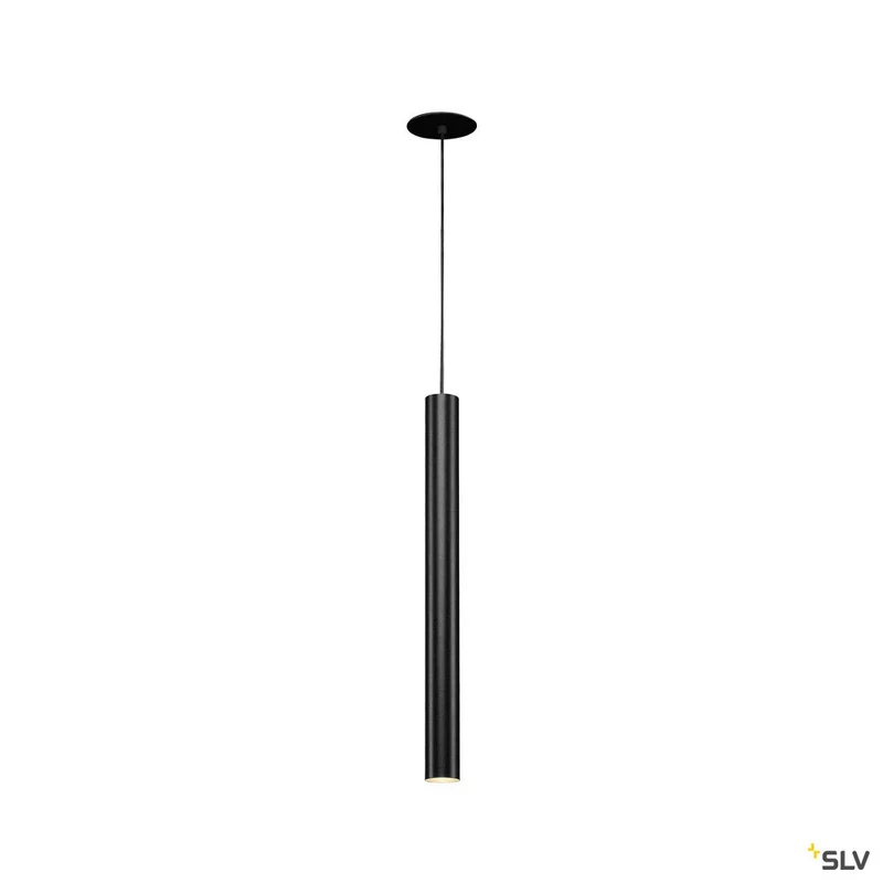 SLV HELIA 45, Pendelleuchte, LED, 3000K, rund, schwarz, flache Rosette, 9W