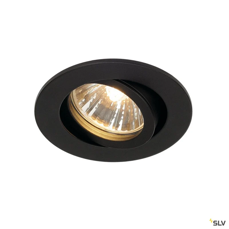 SLV NEW TRIA 68 rund, Indoor Deckeneinbauleuchte, QPAR51, schwarz, 50W