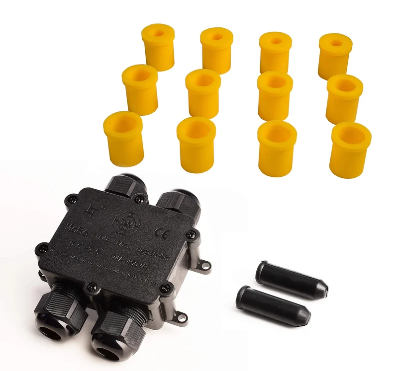 Deko-Light Outdoor Multi 4-fach-Verteiler für 2-4 Kabel 4-14 mm, 0.5-4 mm², max. 450V AC/24A Schwarz