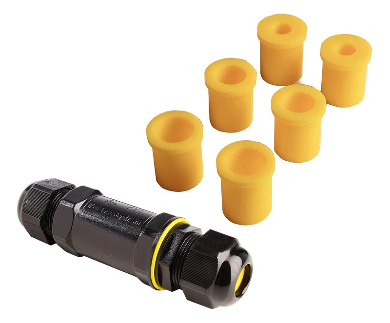 Deko-Light Outdoor Multi Kabelverbinder für 2 Kabel 4-14 mm, 2-5 Adern 0.5-4 mm², max. 450V AC/24A Schwarz