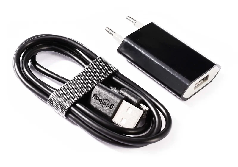Deko-Light USB Steckernetzteil 5V DC, 1000mA mit Mikro USB Kabel Schwarz