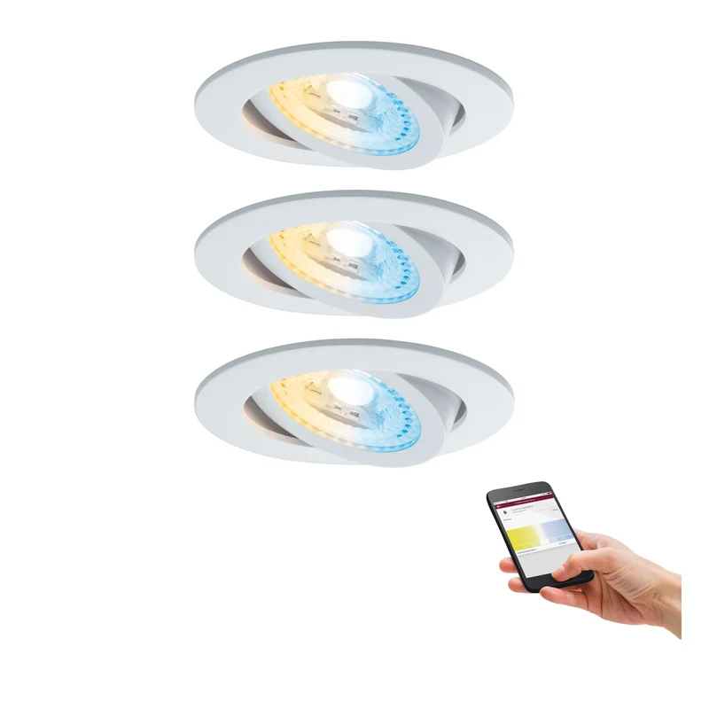Paulmann SmartHome ZB Lens EBL Set LED 3x3,5W TunW schw 230/24V 15W 80mm Ws m/Alu Zink