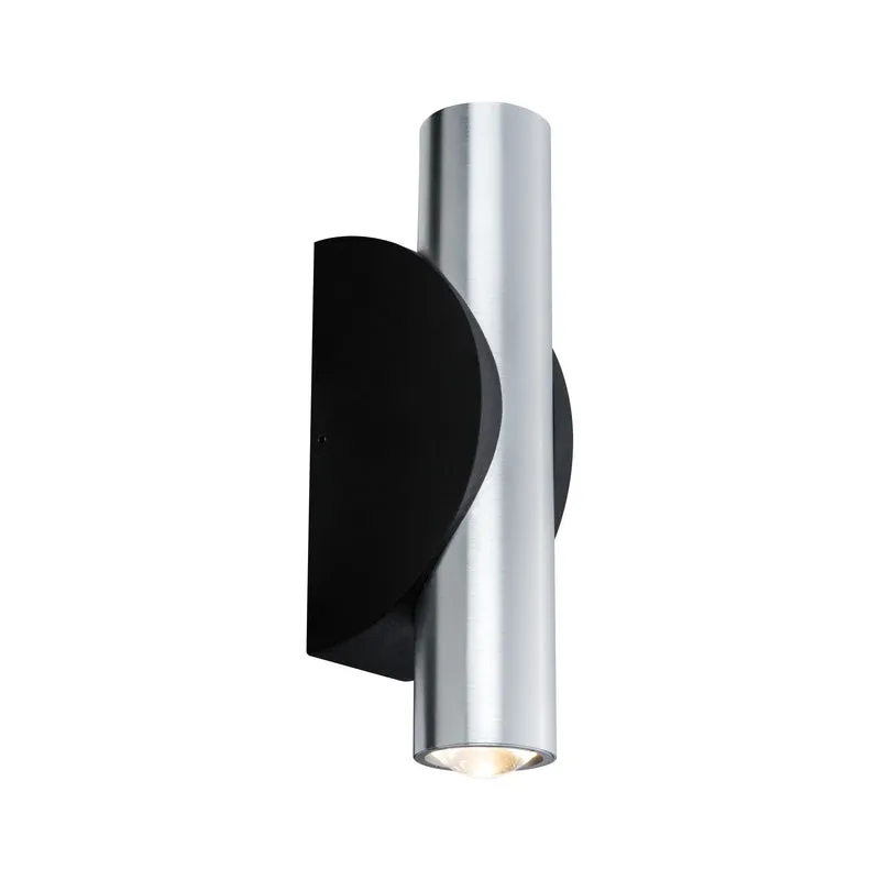 Paulmann ABL Set 2Flame LED 2x3,2W 230V IP44 rund Schwarz/Alu gebürstest Alu
