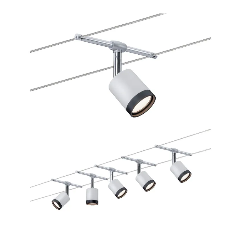Paulmann Wire System TubeLED 5x4W Weiß/Schwarz Chrom 230/12V Kunststoff