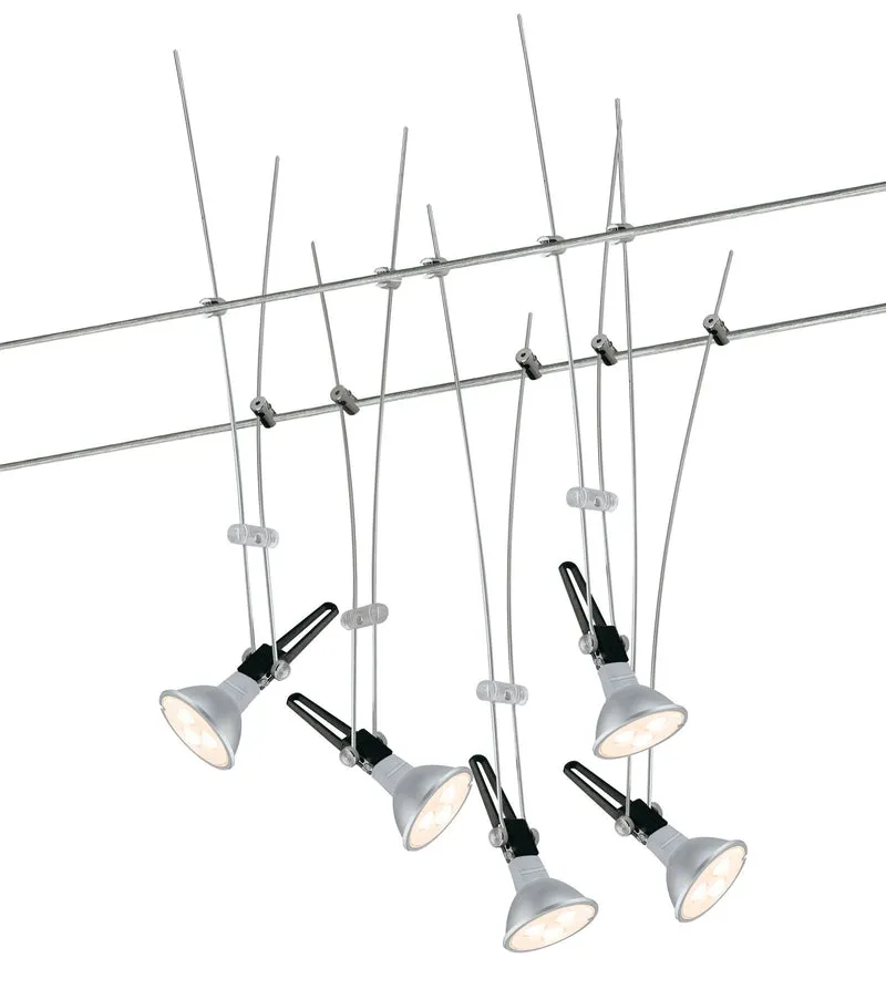 TIP Nice Price Wire System LED 5x4W GU5,3 Chrom 230/12V 80VA Metall