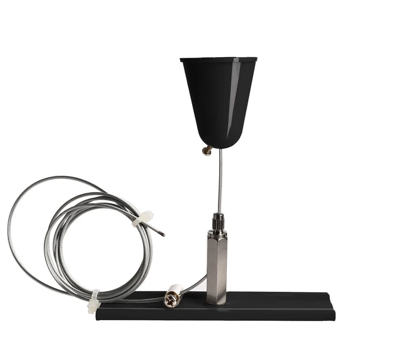 Deko-Light D Line Seilabhängungshalter mit Deckenrosette 1,5m Graphitschwarz RAL 9011