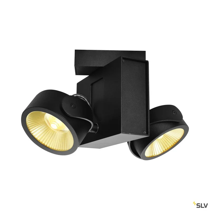 SLV TEC KALU CW, LED Indoor Wand- und Deckenaufbauleuchte, double, schwarz, 24°, 3000K