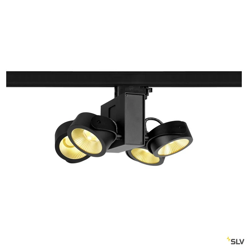 SLV TEC KALU quad, schwarz, 24°, 3000K, inkl. 3P.-Adapter