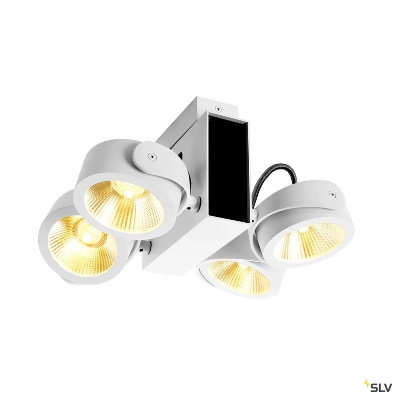 SLV TEC KALU CW, LED Indoor Wand- und Deckenaufbauleuchte, quad weiß/schwarz 60° 3000K