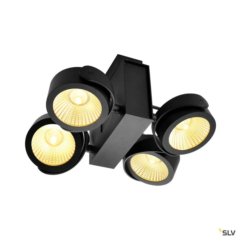SLV TEC KALU CW, LED Indoor Wand- und Deckenaufbauleuchte, quad, schwarz, 60°, 3000K