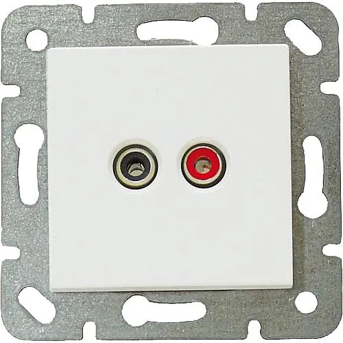 UP-Einsatz Lautsprecher-Steckdose mit Kombizentralscheibe 50x50mm reinweiß
