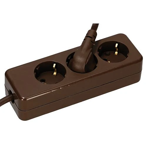 3-fach Tischdose 3x1,5 braun 5m