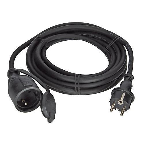 Gummi-Verlängerung H05RR-F 3G1,5 schwarz 5m