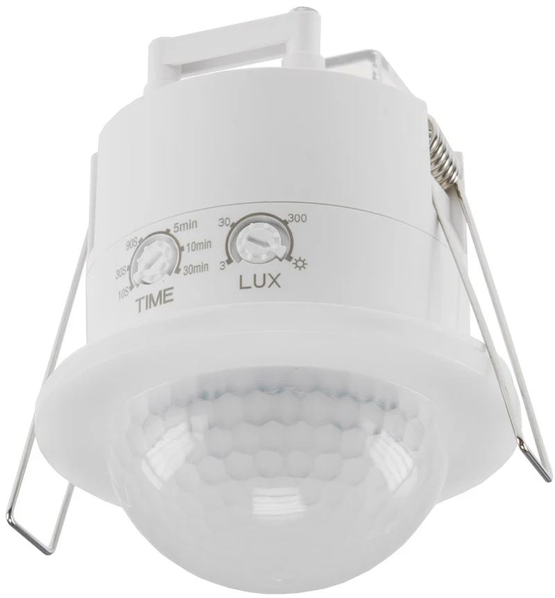 Decken-Einbau Bewegungsmelder 360° IP54 PIR, mit Präsenzfunktion, 20m Detektion